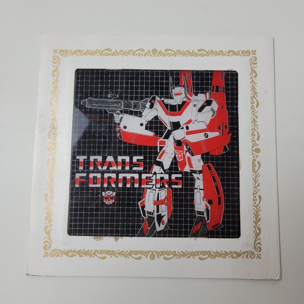 Vintage Transformers Jetfire Carnival Prize Mirror 8x8 Glass Retro 80s Decor